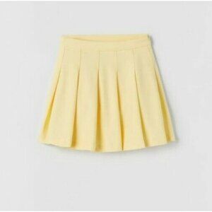 Zara Juniors Girl yellow Elastic Waist Stretch Pleated Mini A-Line Skirt 11-12
